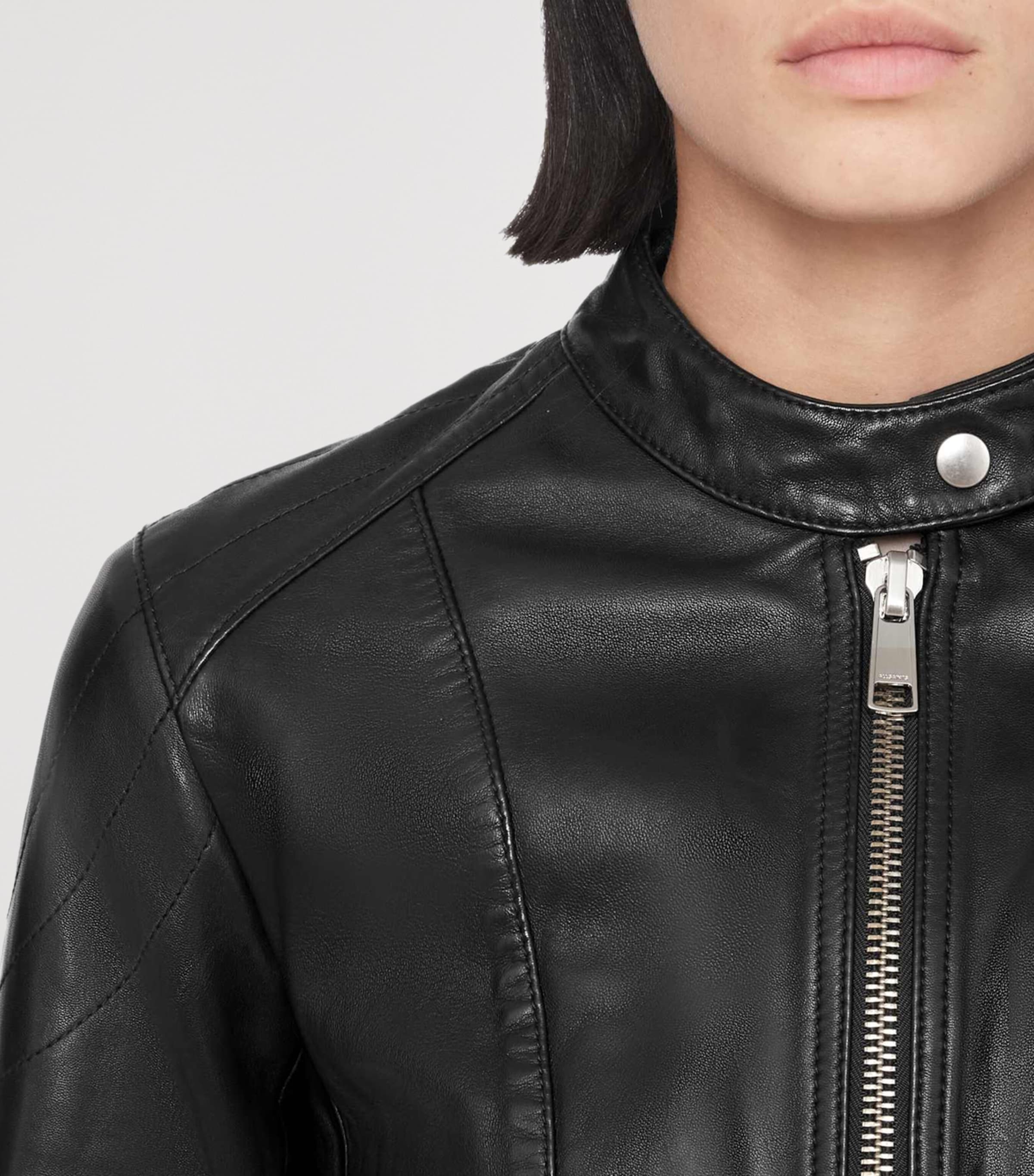 AllSaints Womens Comet Leather Jacket Black Image 4