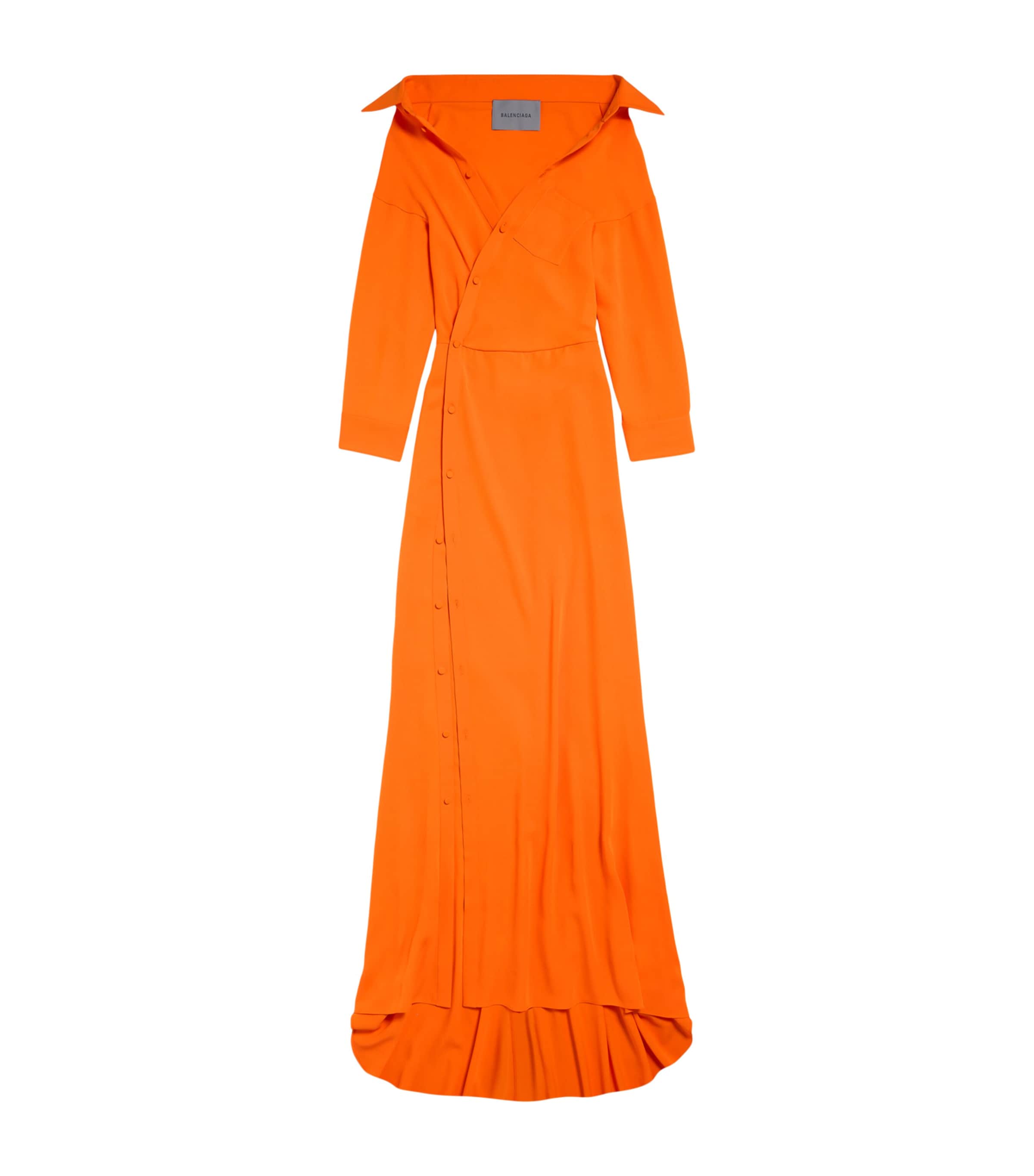 Balenciaga Womens Silk Maxi Shirt Dress Image 1