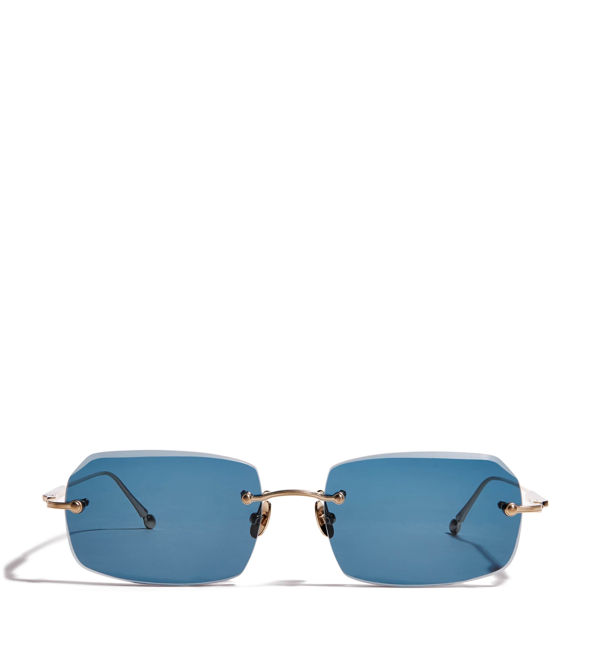 Matsuda M5004 Square-Frame Sunglasses Brshd Gold Blue Grey Image 1