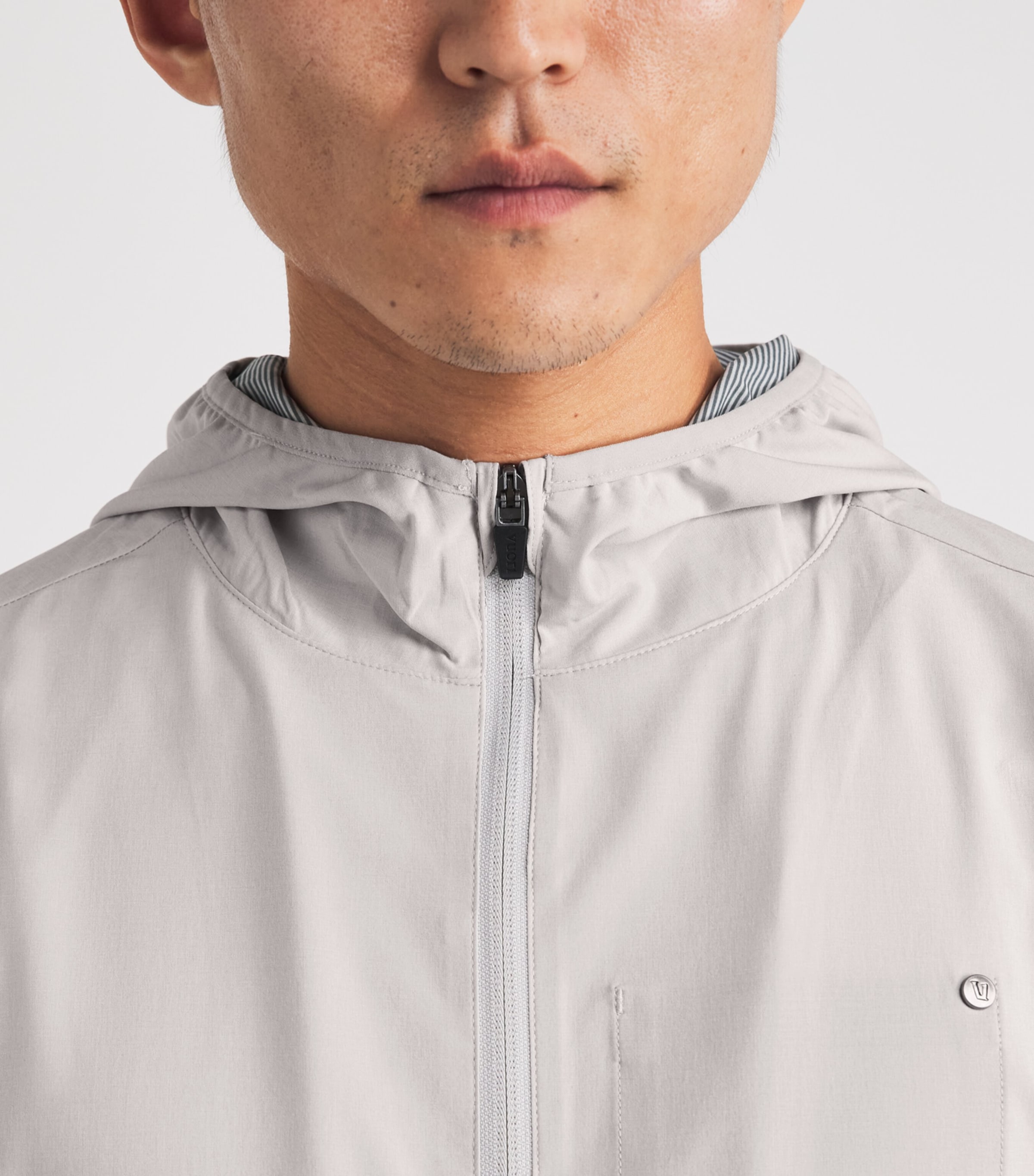 VUORI Mens Outdoor Trainer Shell Jacket Gmx Grey Mist L Image 3