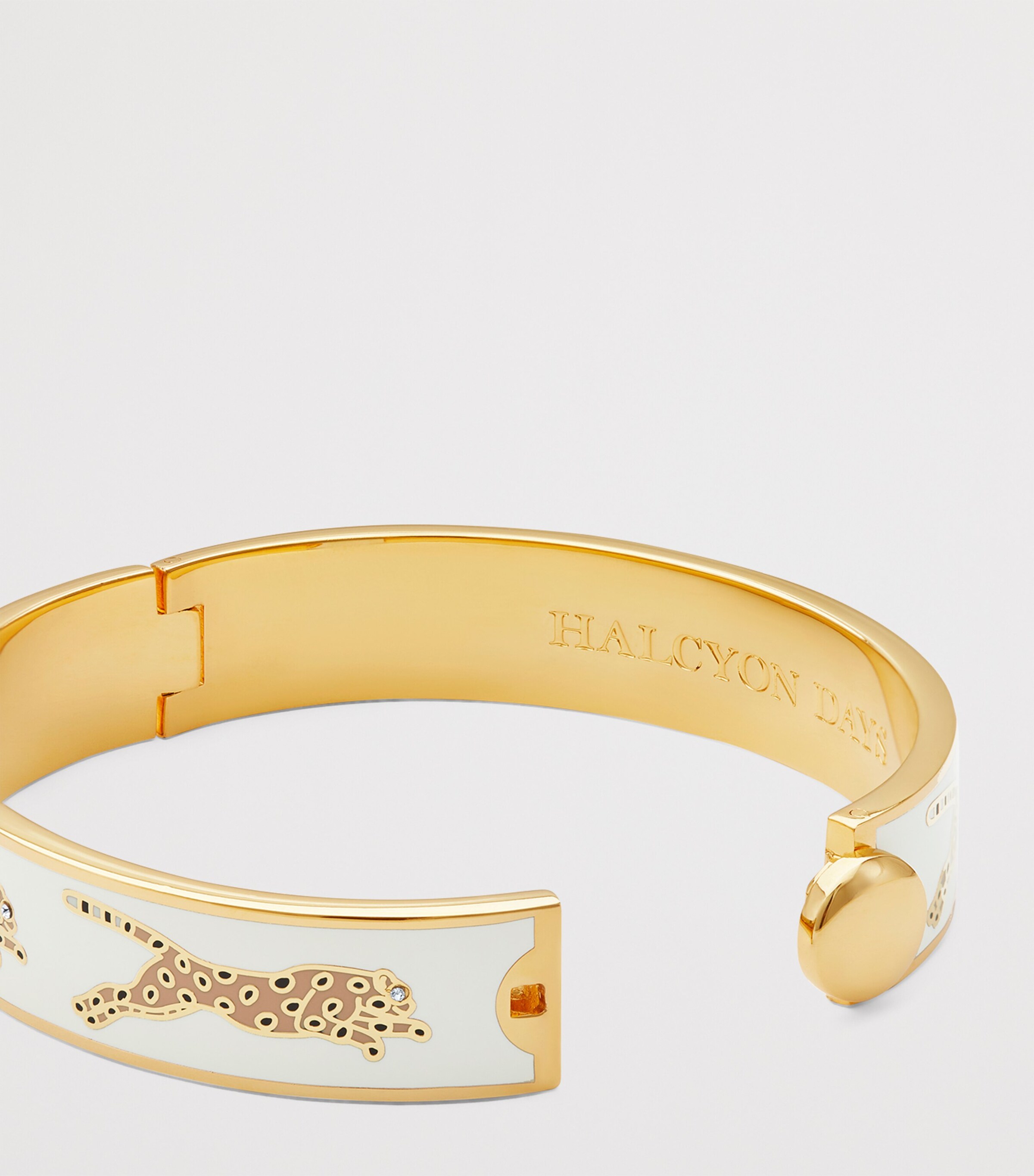 Gold-Plated Leopard Bangle CREAM Image 3
