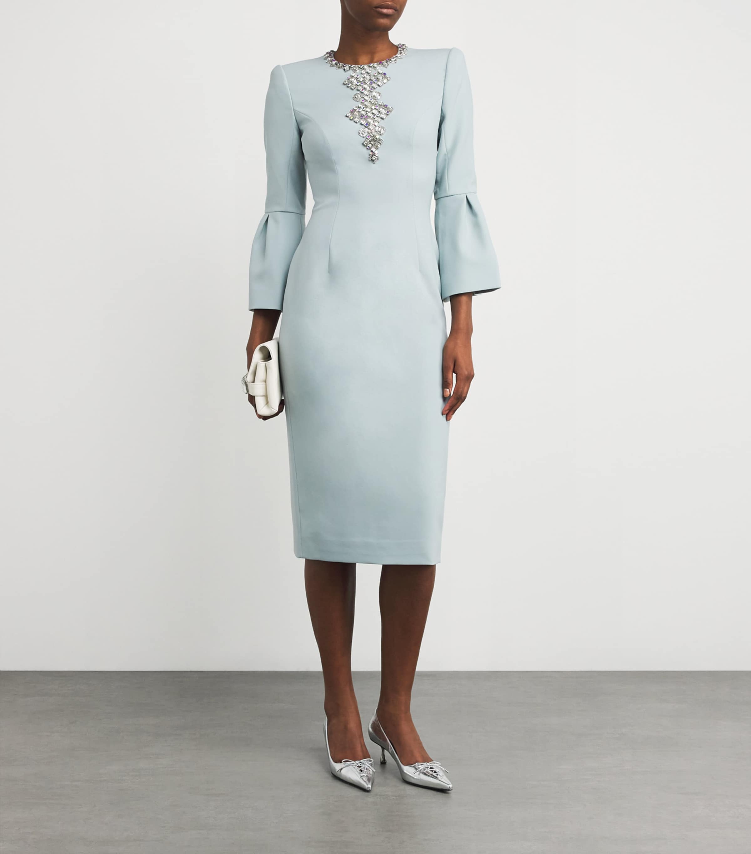 Crepe Embellished Margot Midi Dress 2113 PRCLIN S I BDNG Image 2