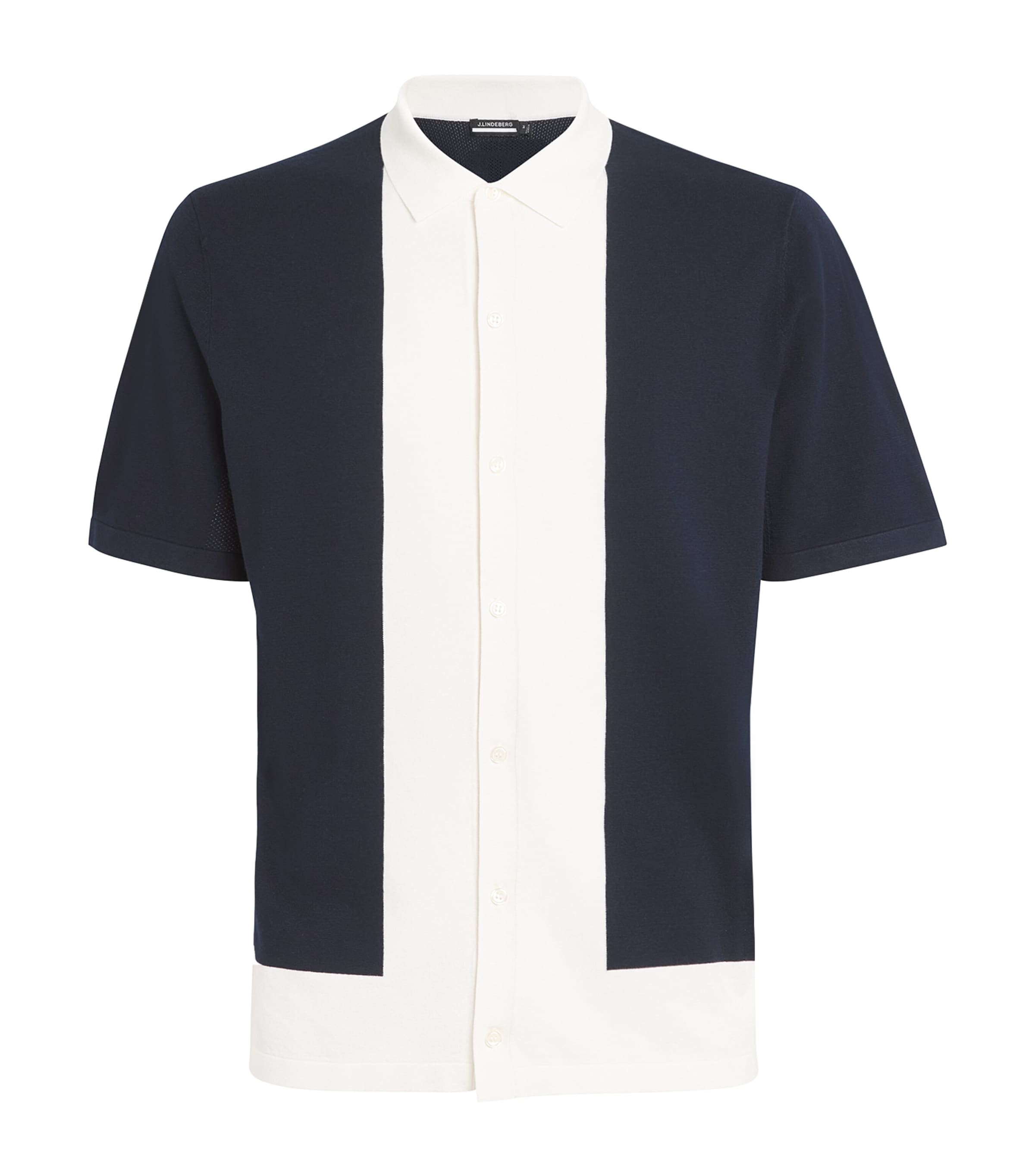 J. Lindeberg Rue Knitted Polo Shirt In Navy