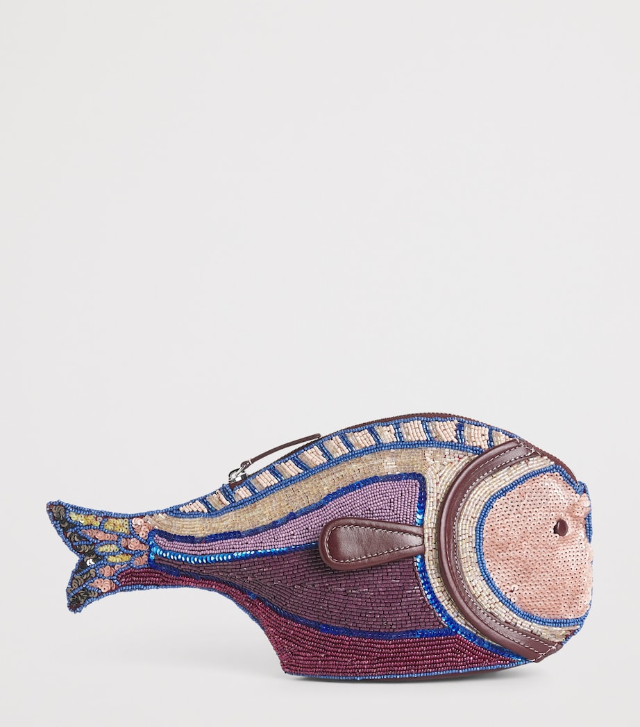 STAUD Beaded Pesce Clutch Bag Ultr Ultraviolet Image 3