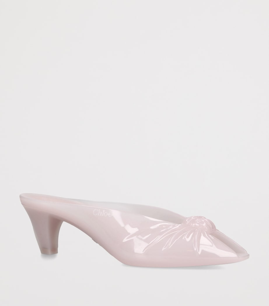 Chloé Jelly Heeled Mules 30 Pale Pink Image 3