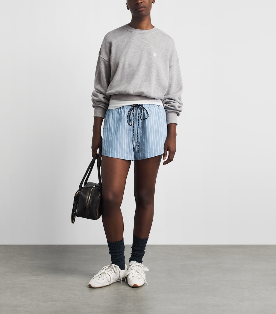ÉTERNE Womens French Terry Cropped Sweatshirt Heather Grey Image 2