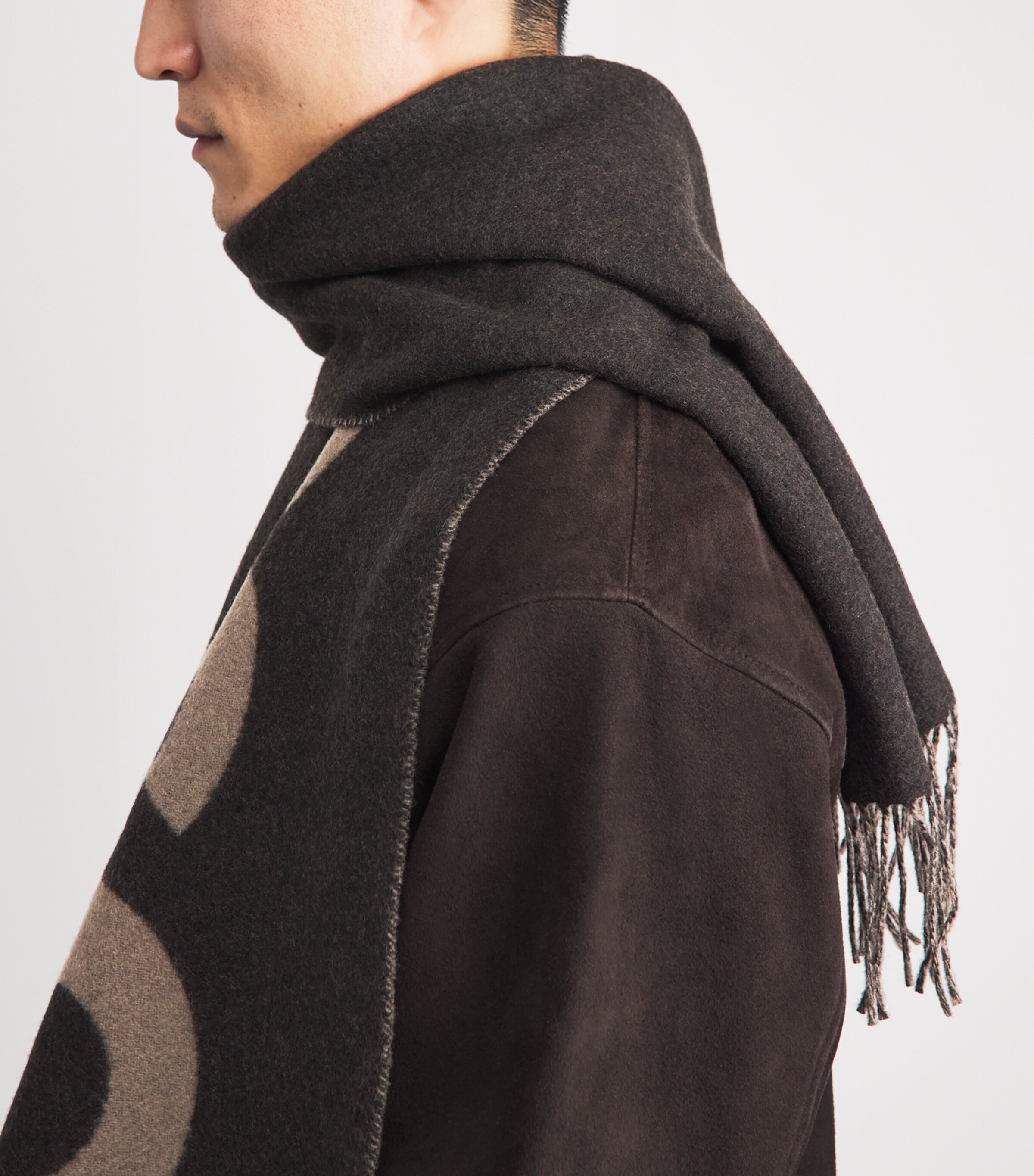 BOSS Wool-Blend Rikard Scarf Green Image 2