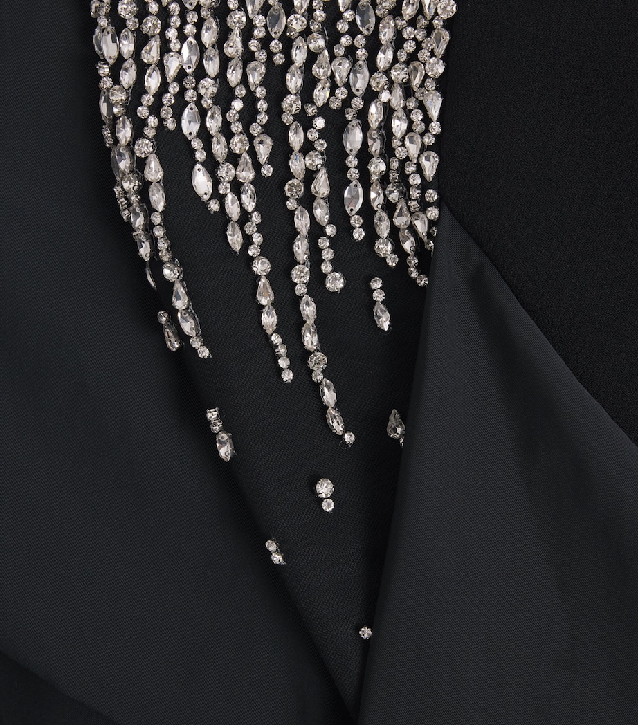 Crepe Embellished Tia Gown BLACK WITH CRYSTAL Image 4