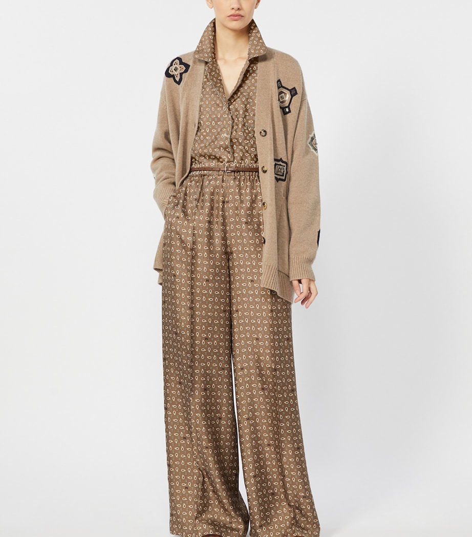 Wool-Cashmere Patch Cardigan SAND Image 2