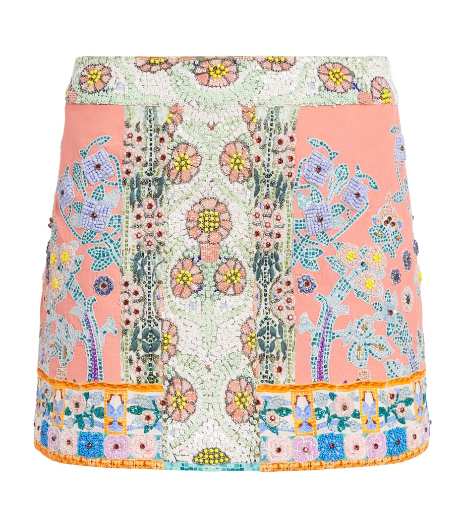 Camilla Womens Silk Embellished Mini Skirt Howdy Gaudi Image 1