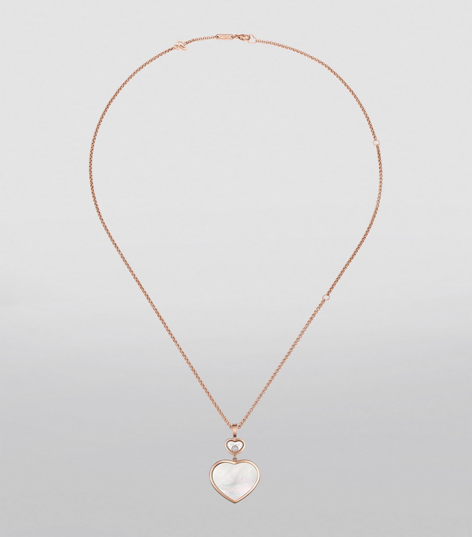 Rose Gold, Diamond and Mother-of-Pearl Happy Hearts Pendant Necklace 18K ROSE GOLD Image 3
