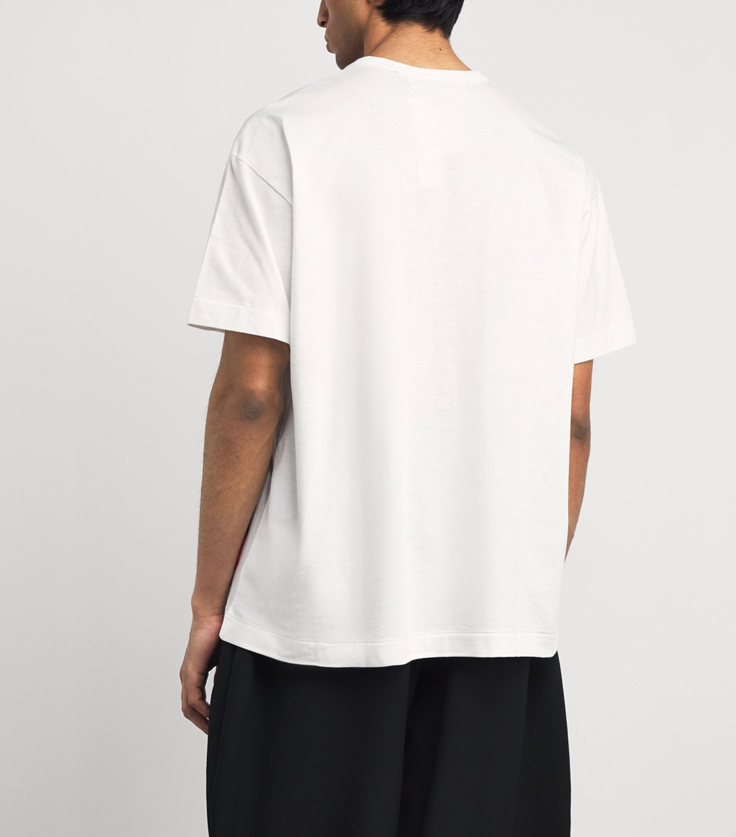 Comme Des Garçons Play Mens Cotton Oversized Bottom Heart T-Shirt White Image 5