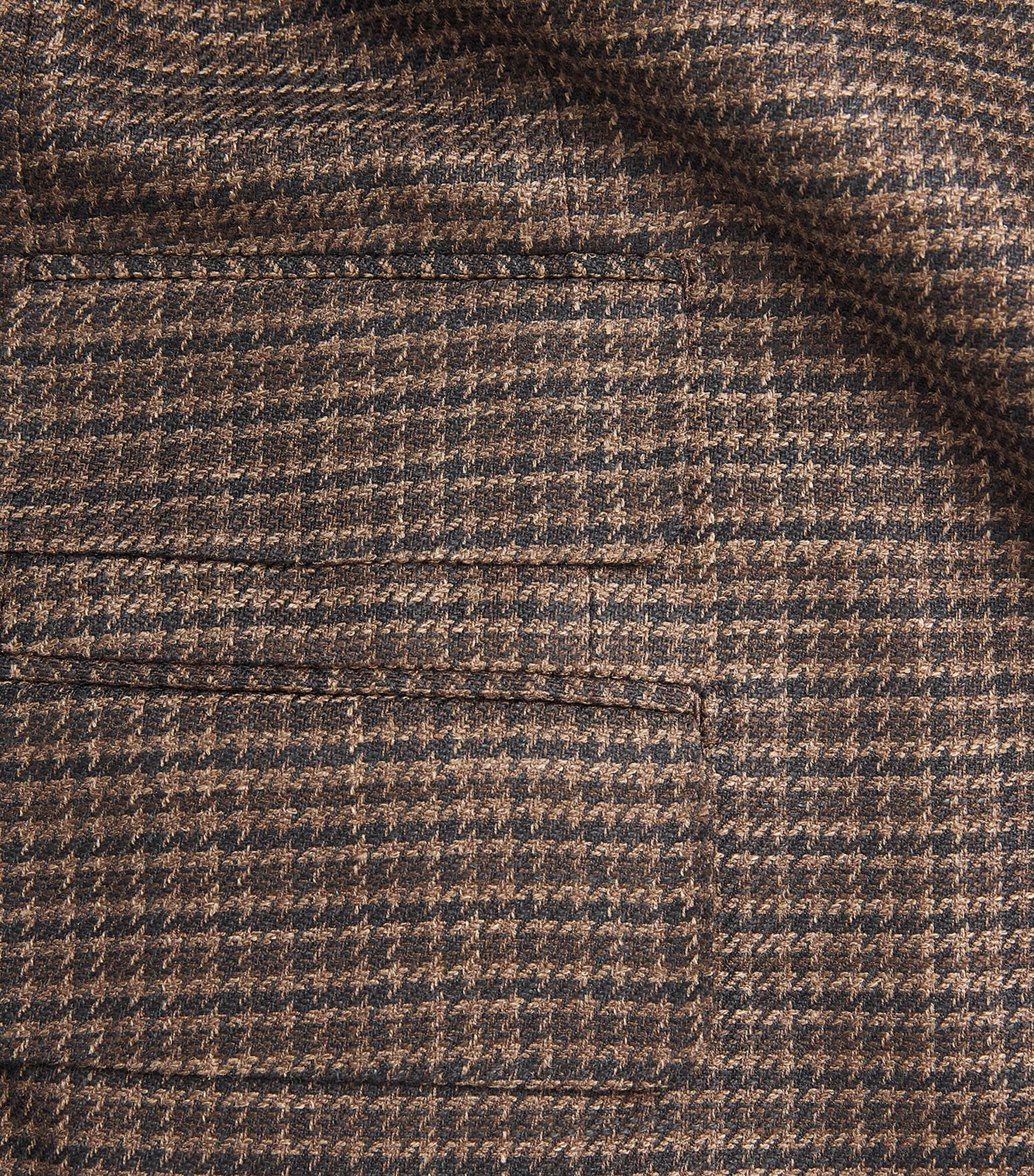 TOM FORD Mens Wool-Blend Houndstooth Shelton Blazer Nef Image 6