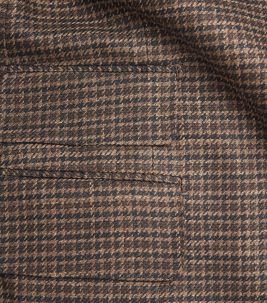 TOM FORD Mens Wool-Blend Houndstooth Shelton Blazer Nef Image 6
