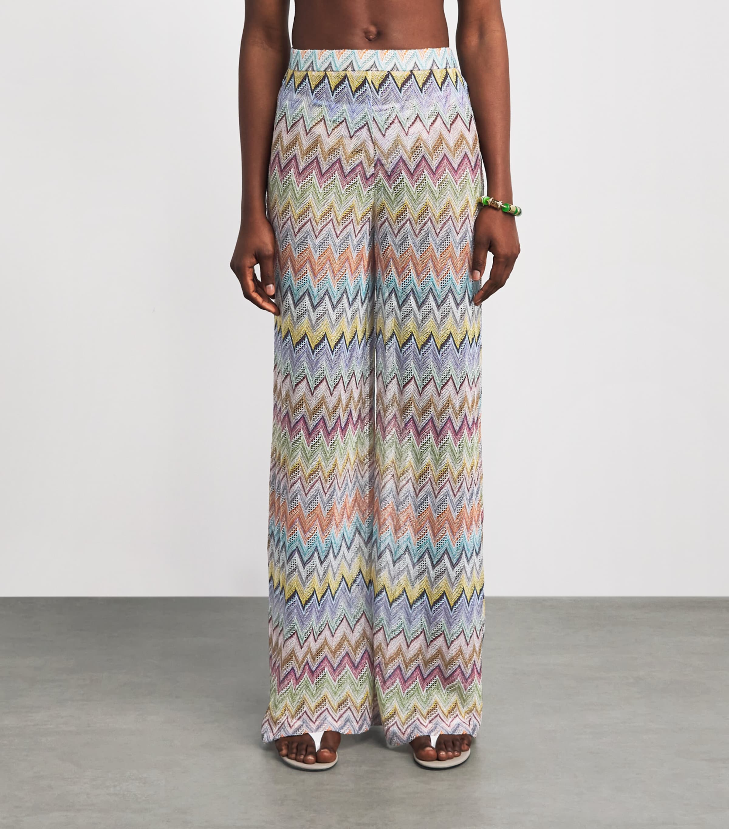 Missoni Womens Zigzag Wide-Leg Trousers Smsor Multicolor Image 4