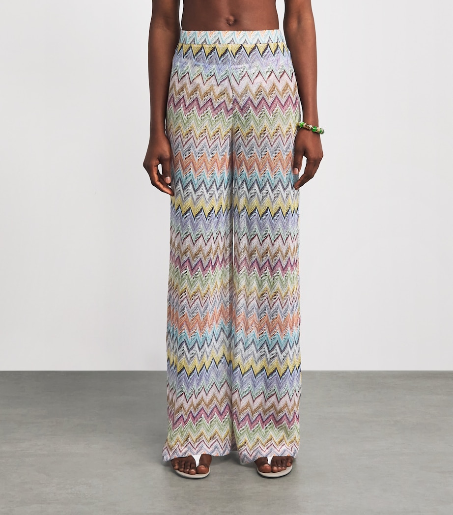 Missoni Womens Zigzag Wide-Leg Trousers Smsor Multicolor Image 4