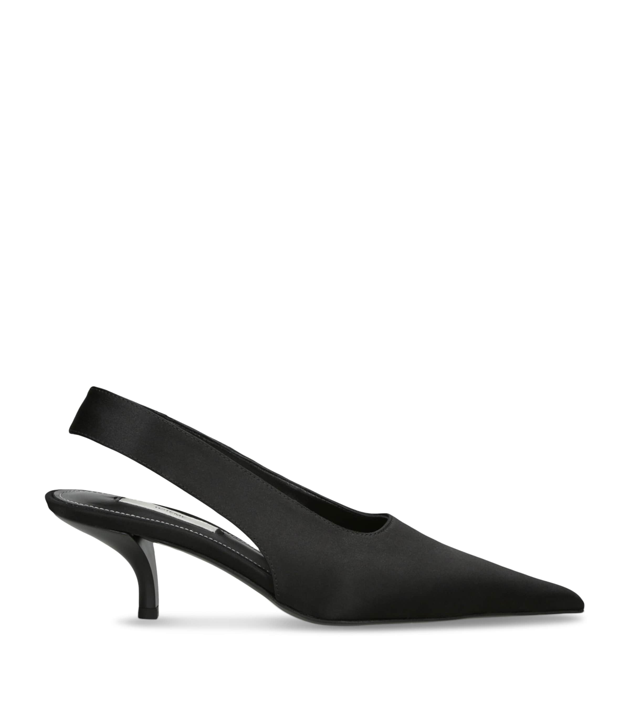 Totême Classic Leather Slingback Heels In Black