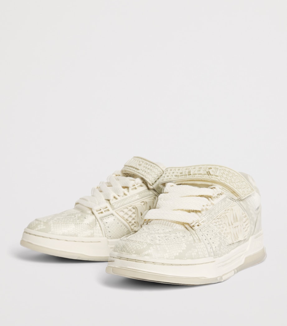 AMIRI Leather Snakeskin-Effect Skyline MA Sneakers Cream Image 3