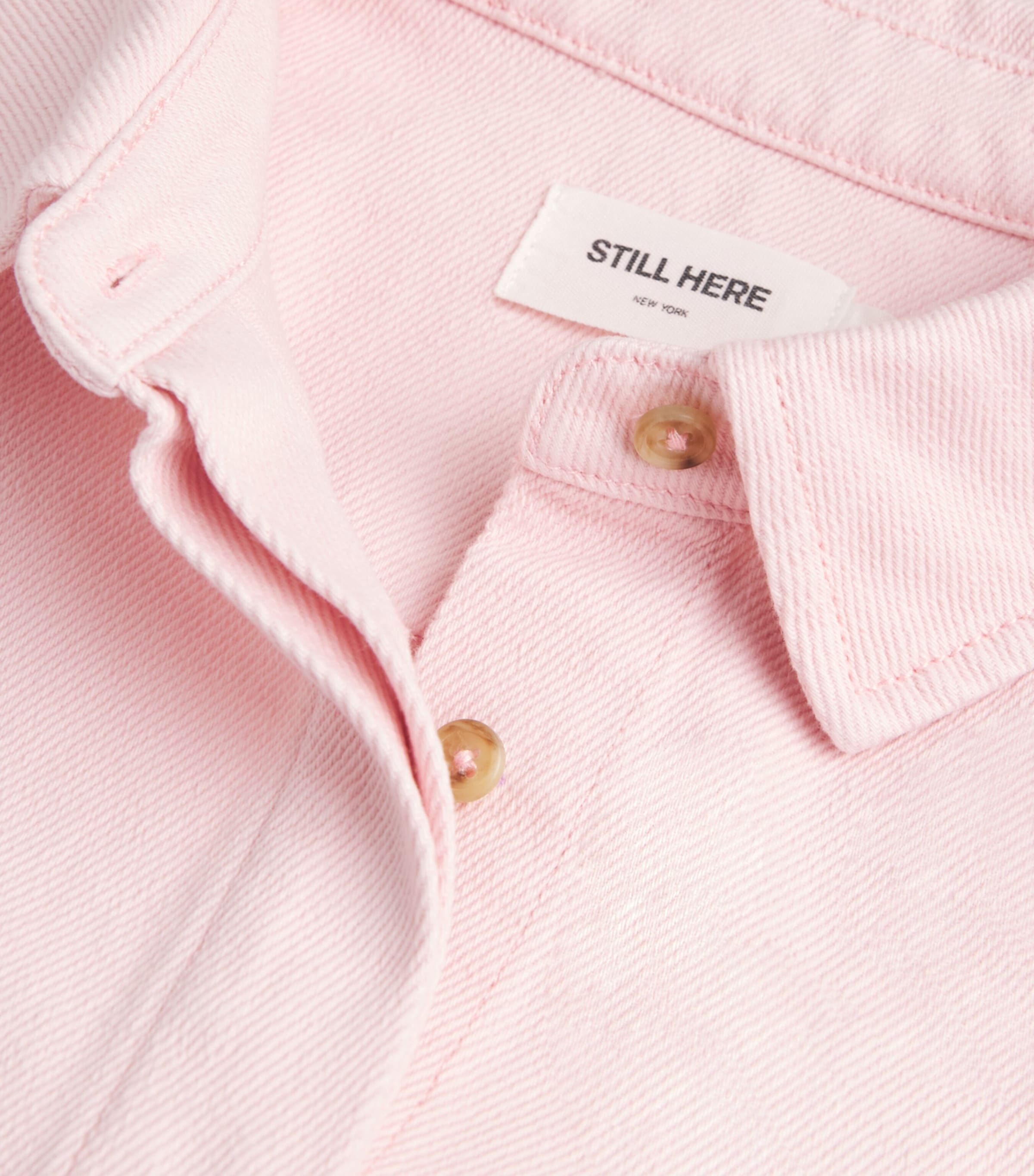 STILL HERE Womens Cotton Emma Shirt Pink Image 6