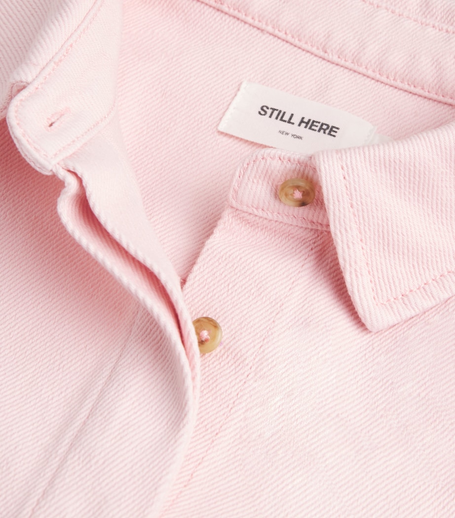 STILL HERE Womens Cotton Emma Shirt Pink Image 6