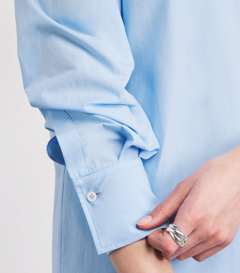 Fabiana Filippi Womens Embellished-Collar Boyfriend Shirt Azzurro Cielo Image 3