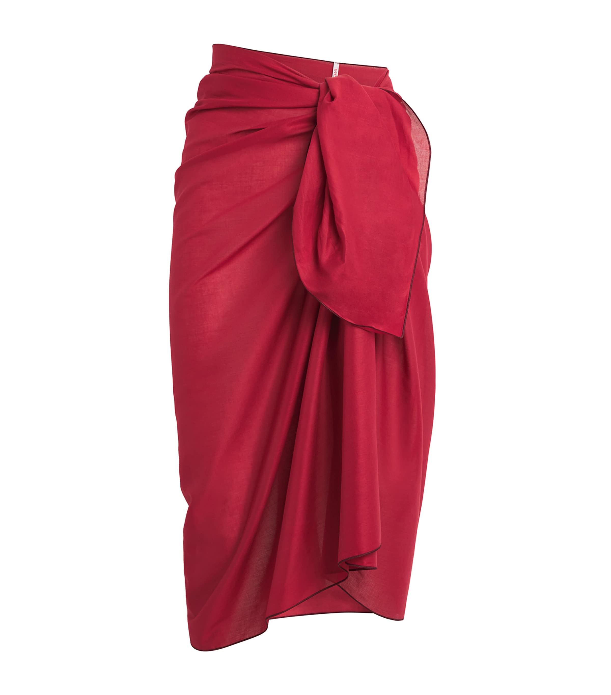 Eres Cotton Cabine Sarong In Red