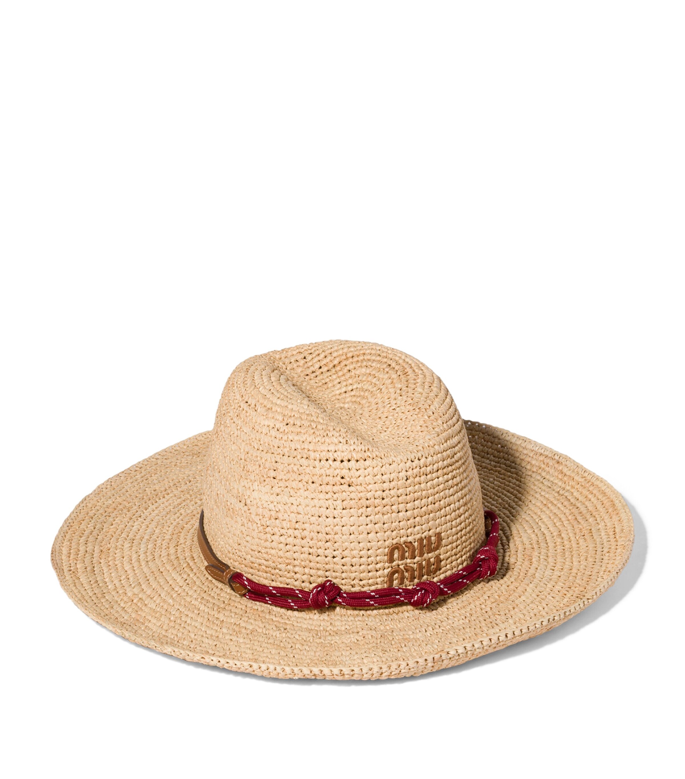 Miu Miu Raffia Wide-Brim Hat Image 1
