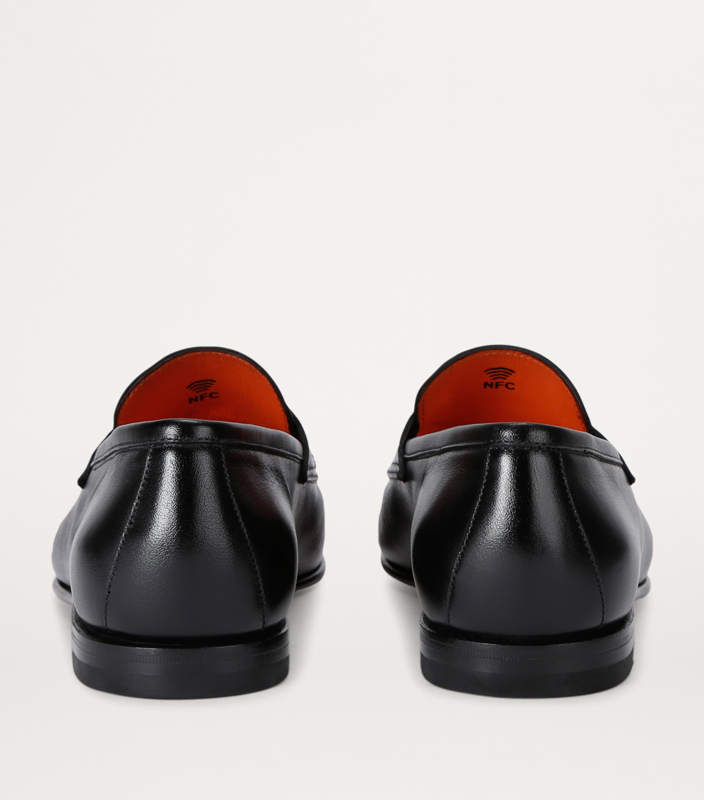 Santoni Leather Carlos Loafers Black Image 2