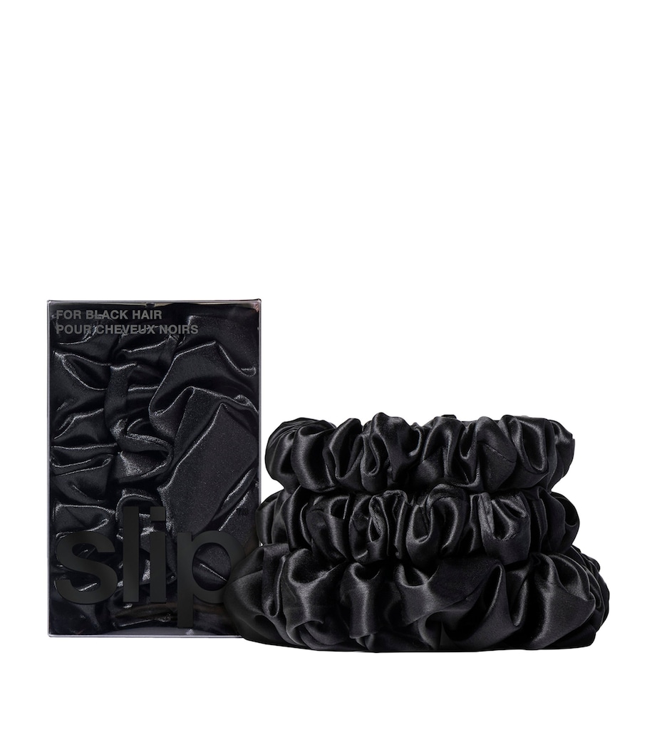 Silk Back To Basics Scrunchies (Set of 3) BLACK Image 1