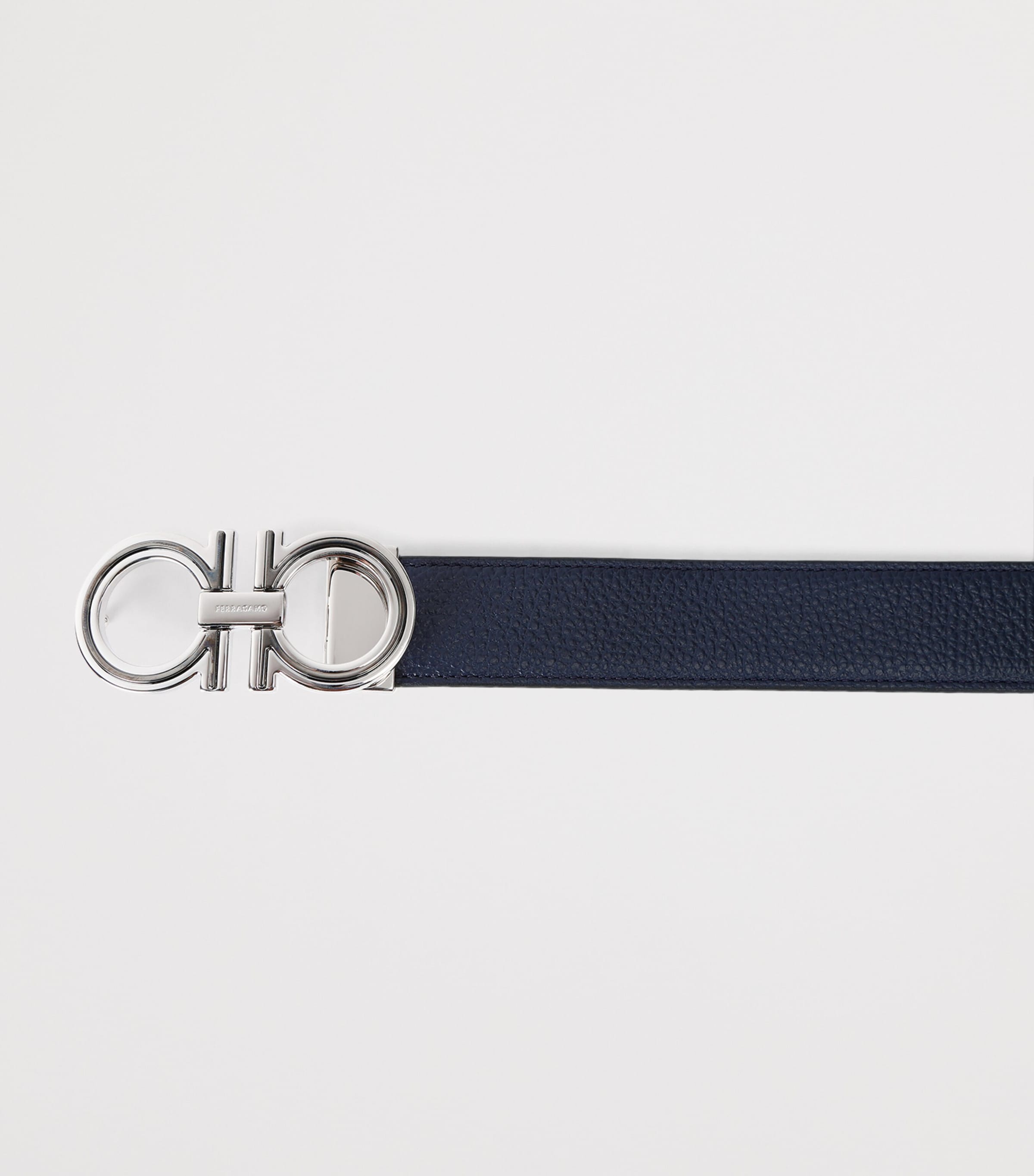 Salvatore Ferragamo Leather Double Gancini Belt Black Image 2