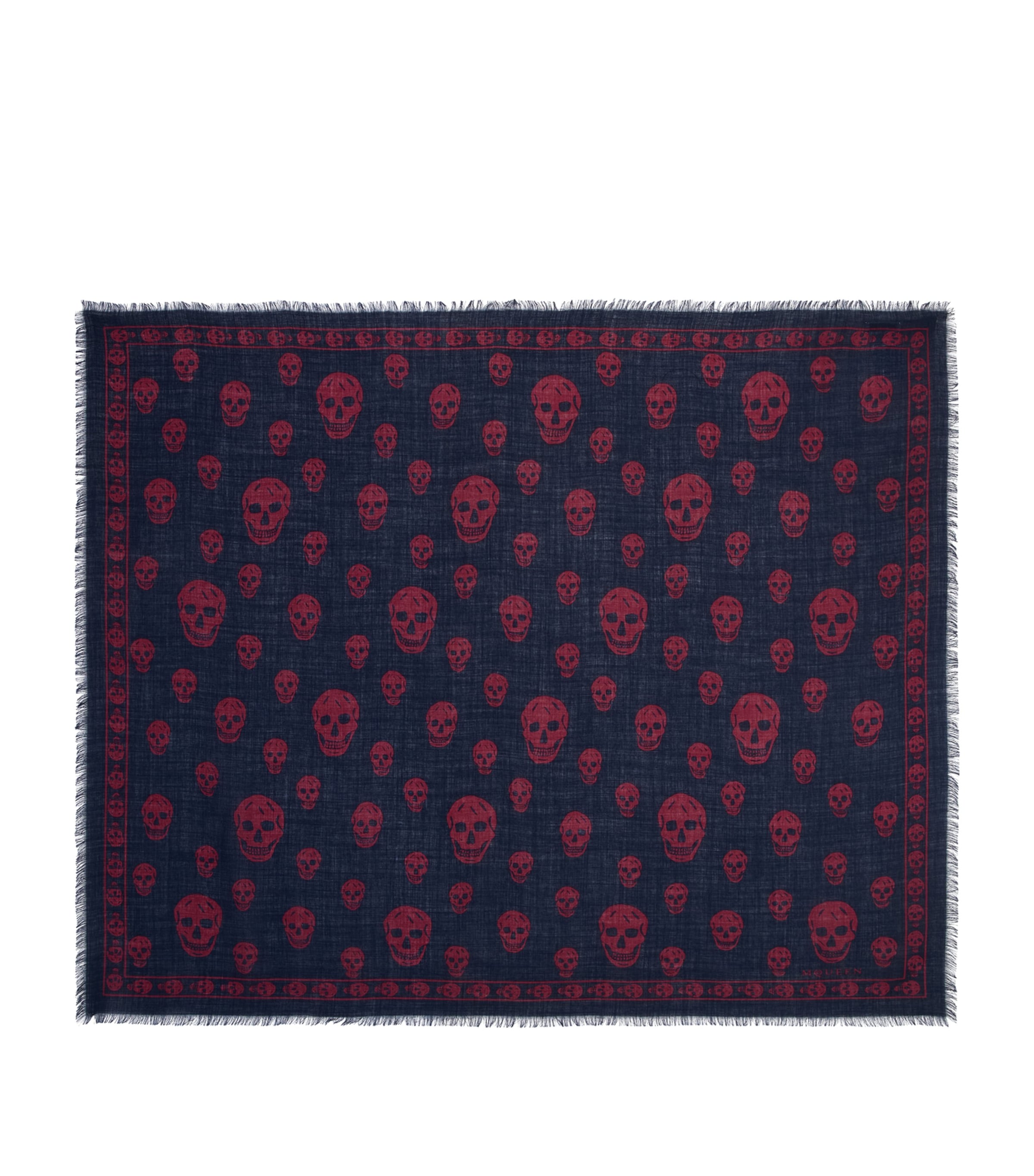 Alexander Mcqueen Modal-silk Skull Scarf In Blue
