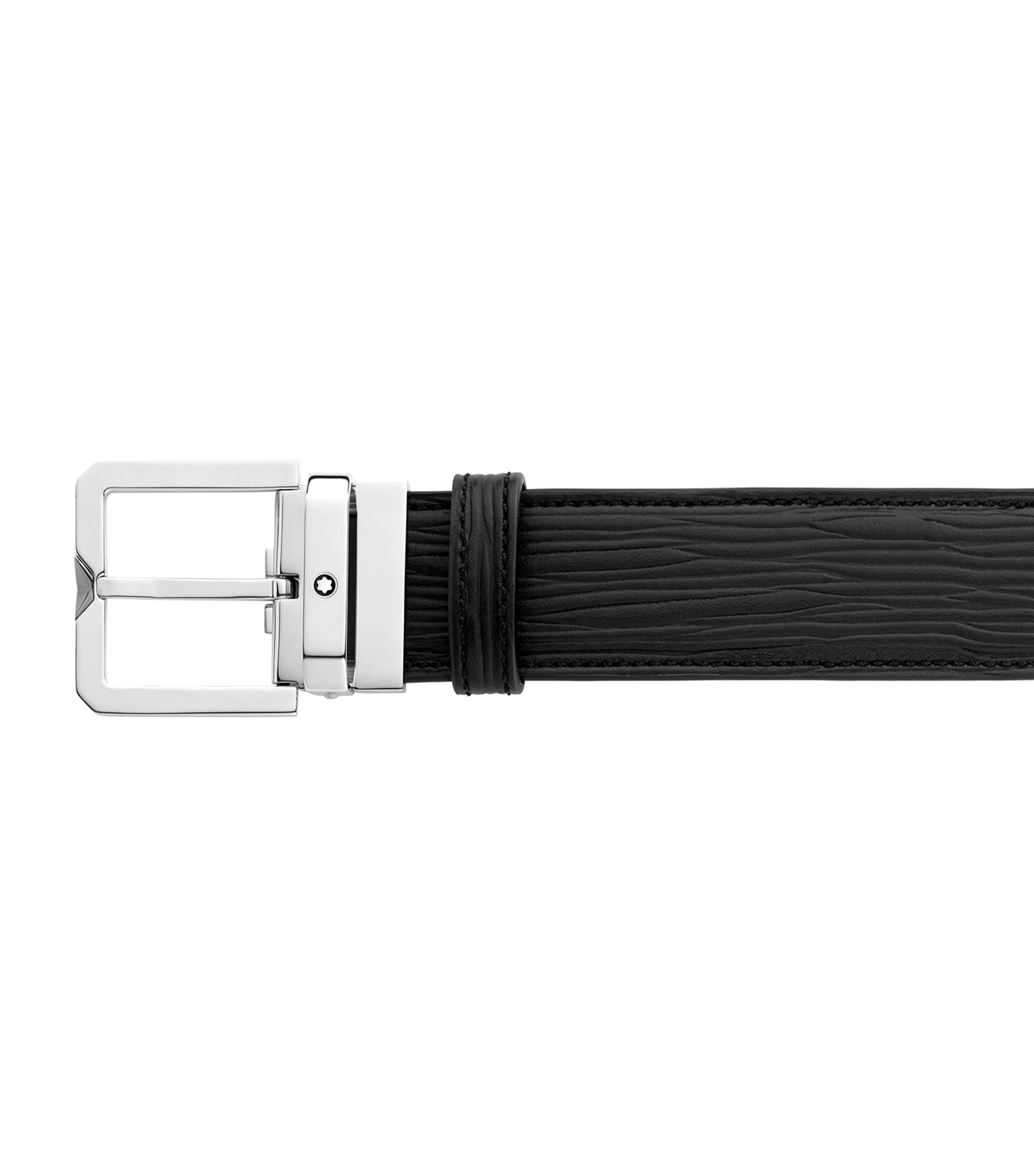 Calfskin Textured Belt BLACK Image 2