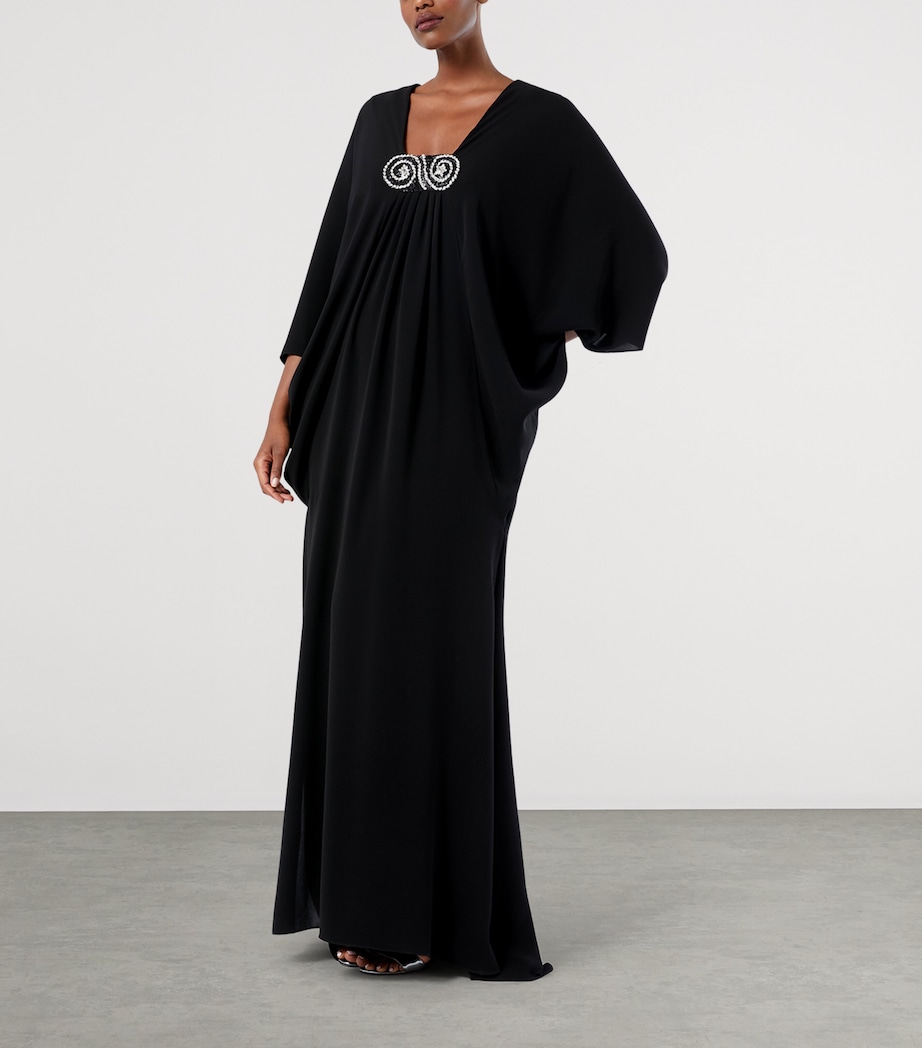 Crepe Embellished Maxi Dress BLACK Image 4
