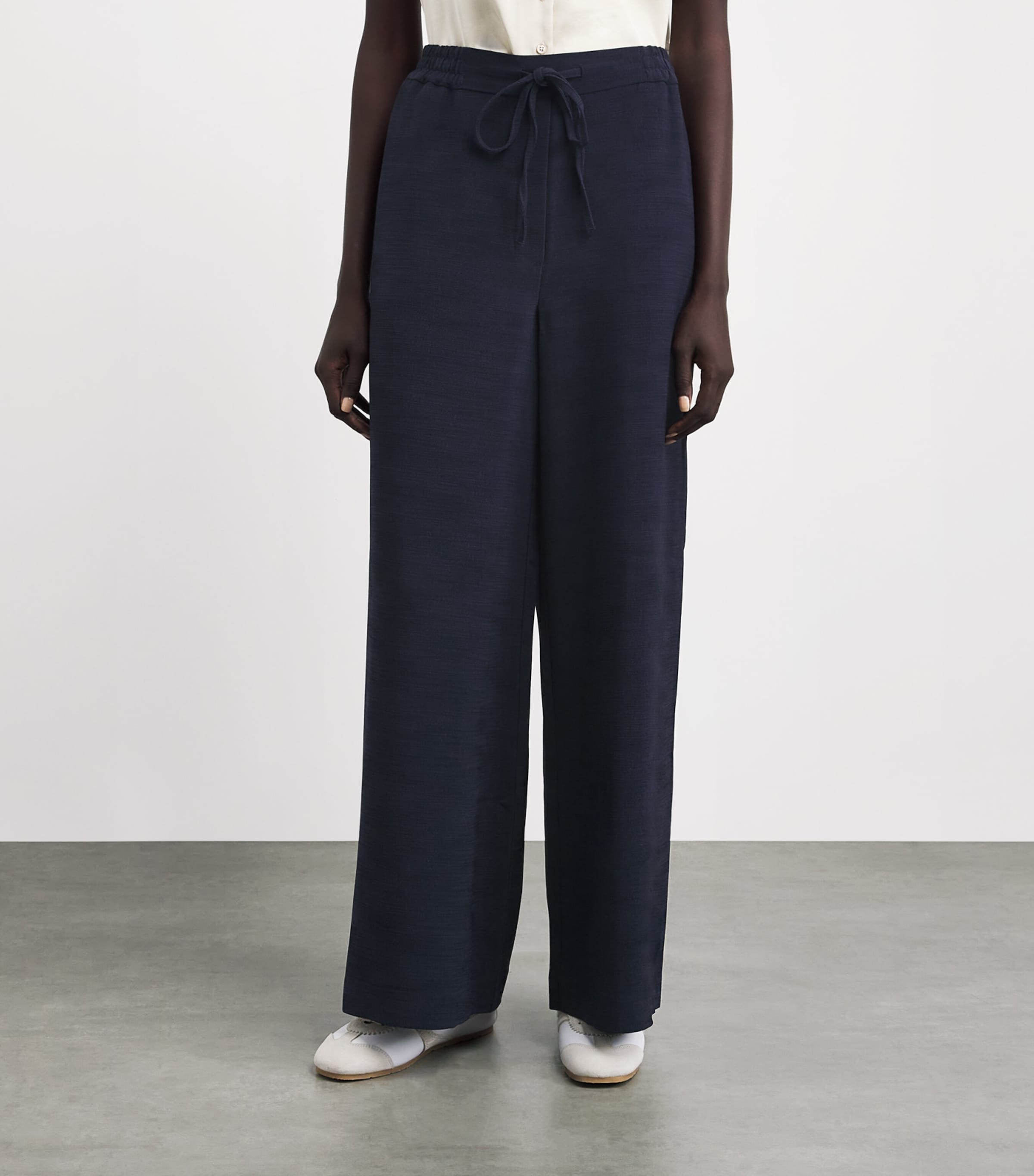 Claudie Pierlot Womens Wide-Leg Trousers Navy Image 4