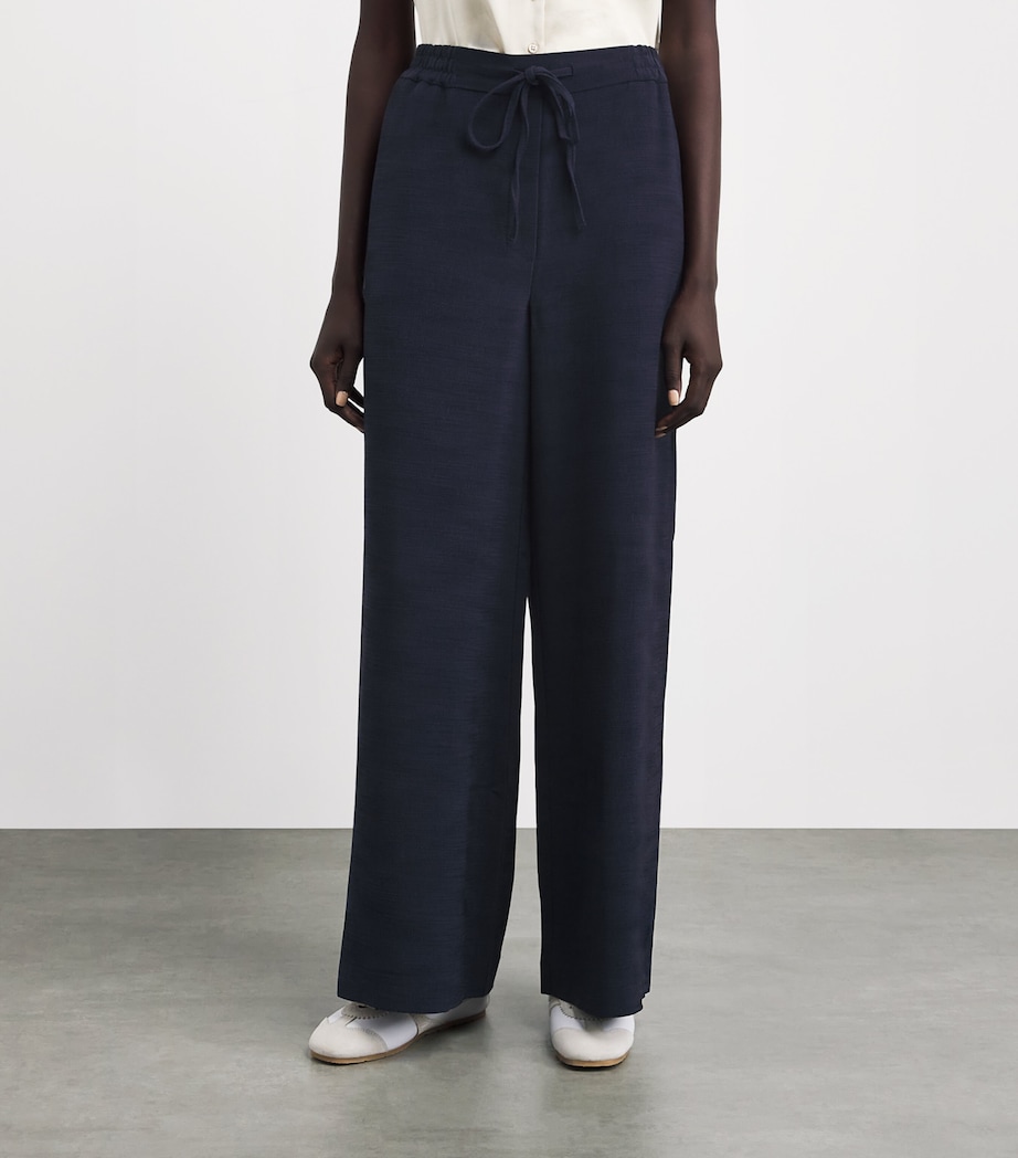 Claudie Pierlot Womens Wide-Leg Trousers Navy Image 4