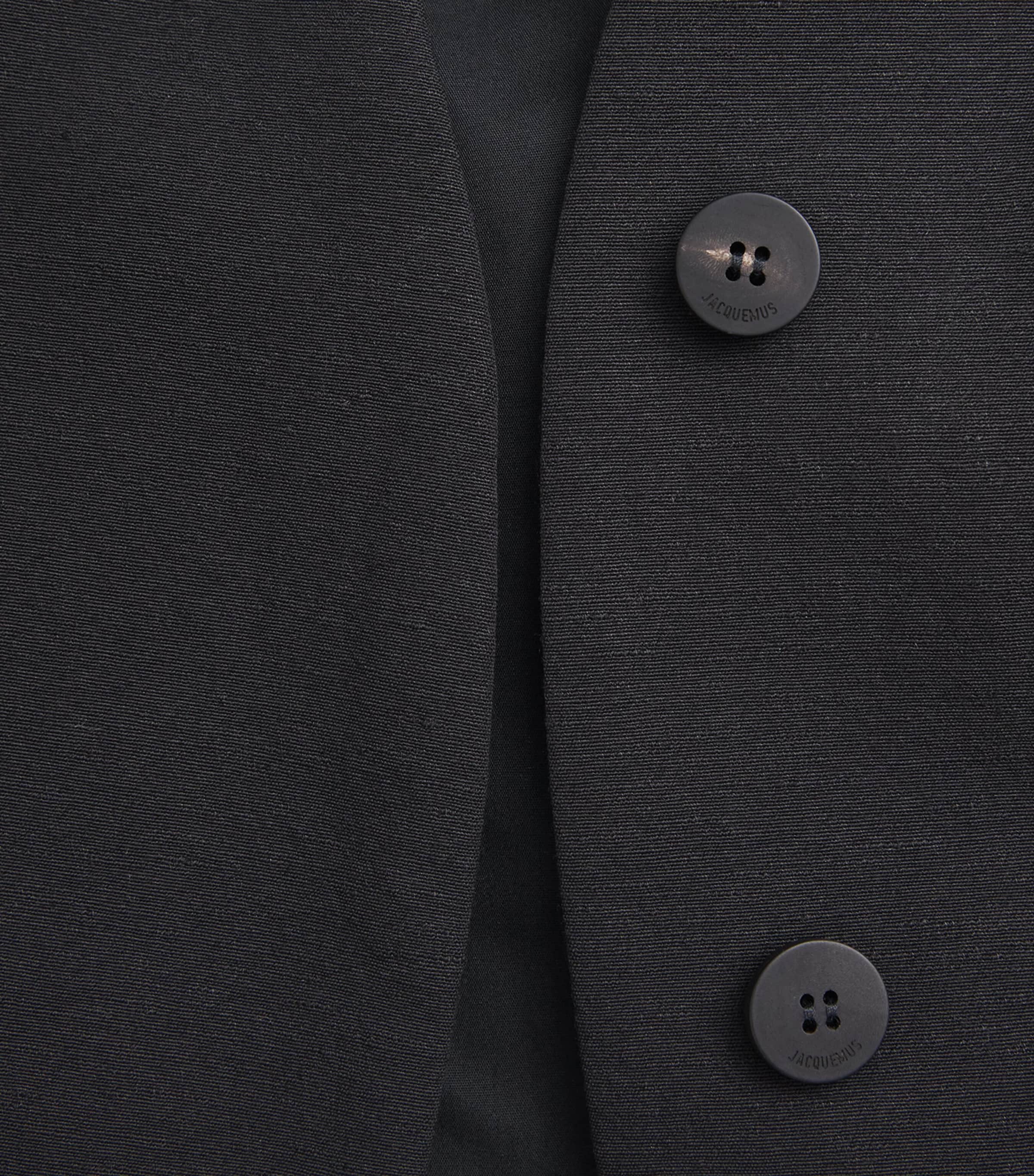 Jacquemus Womens Wool-Linen-Blend Paysan Blazer Black Image 6