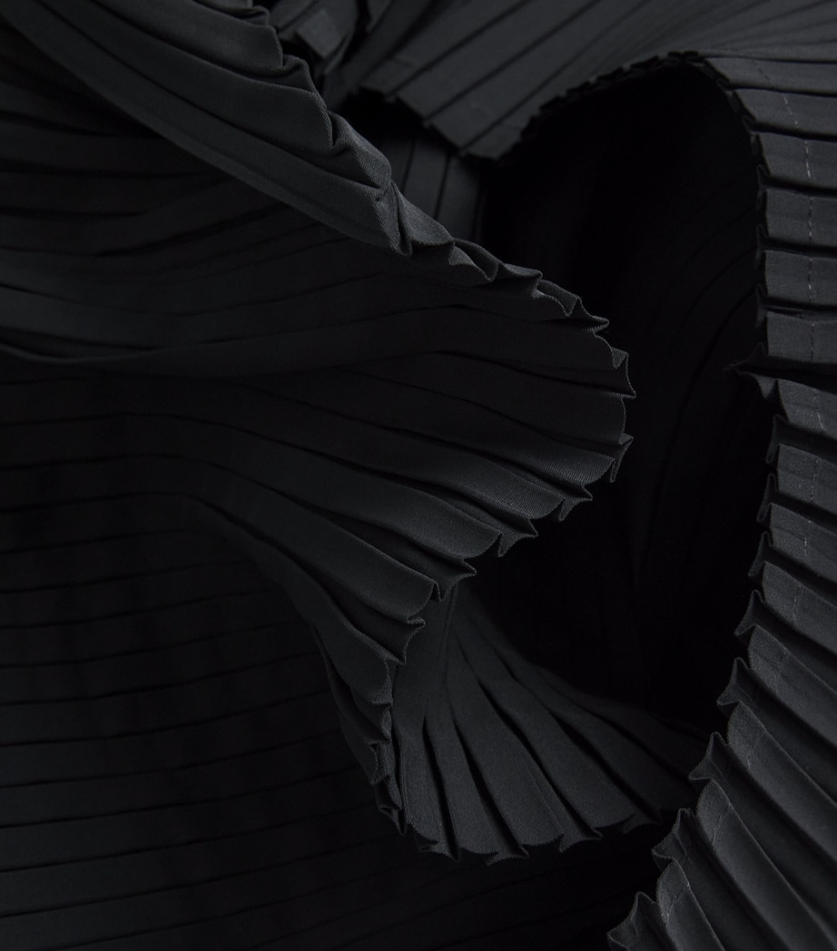 Fold Pleats Maxi Dress BLACK Image 5