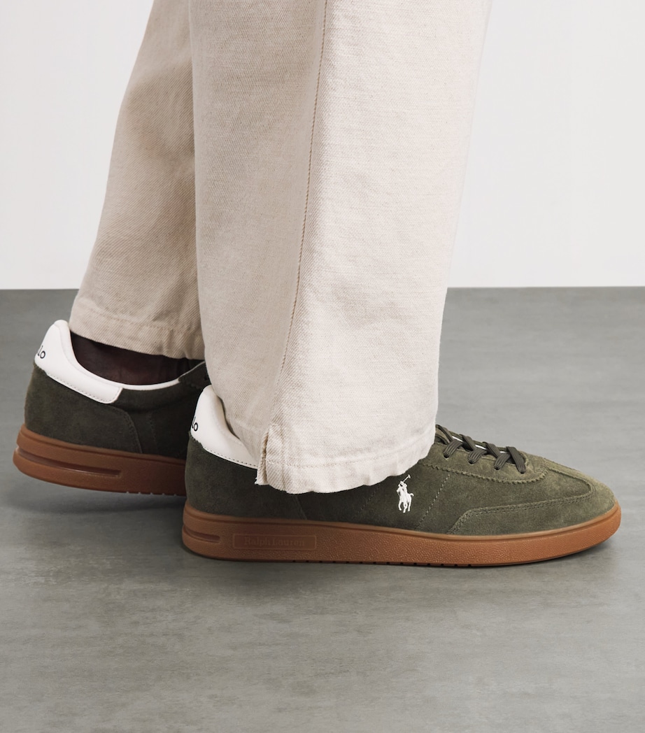 Polo Ralph Lauren Suede Bedford Sneakers Armadillo/dckwsh Wht Image 2