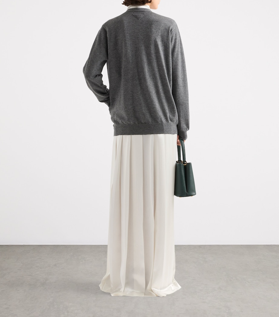 Satin Pleated Maxi Skirt F0009 Image 4