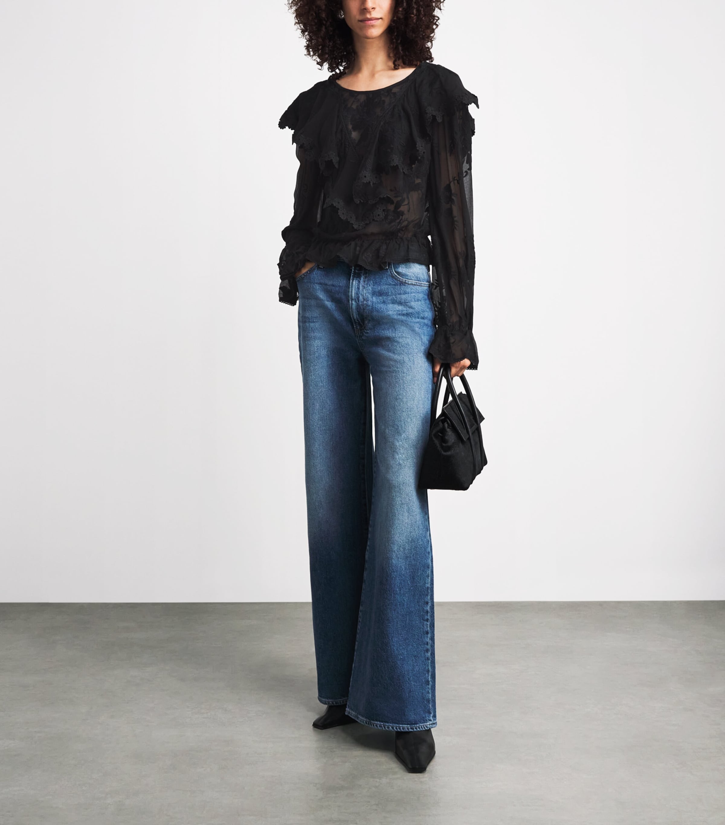 PAIGE Womens Silk Akari Blouse Black Image 2