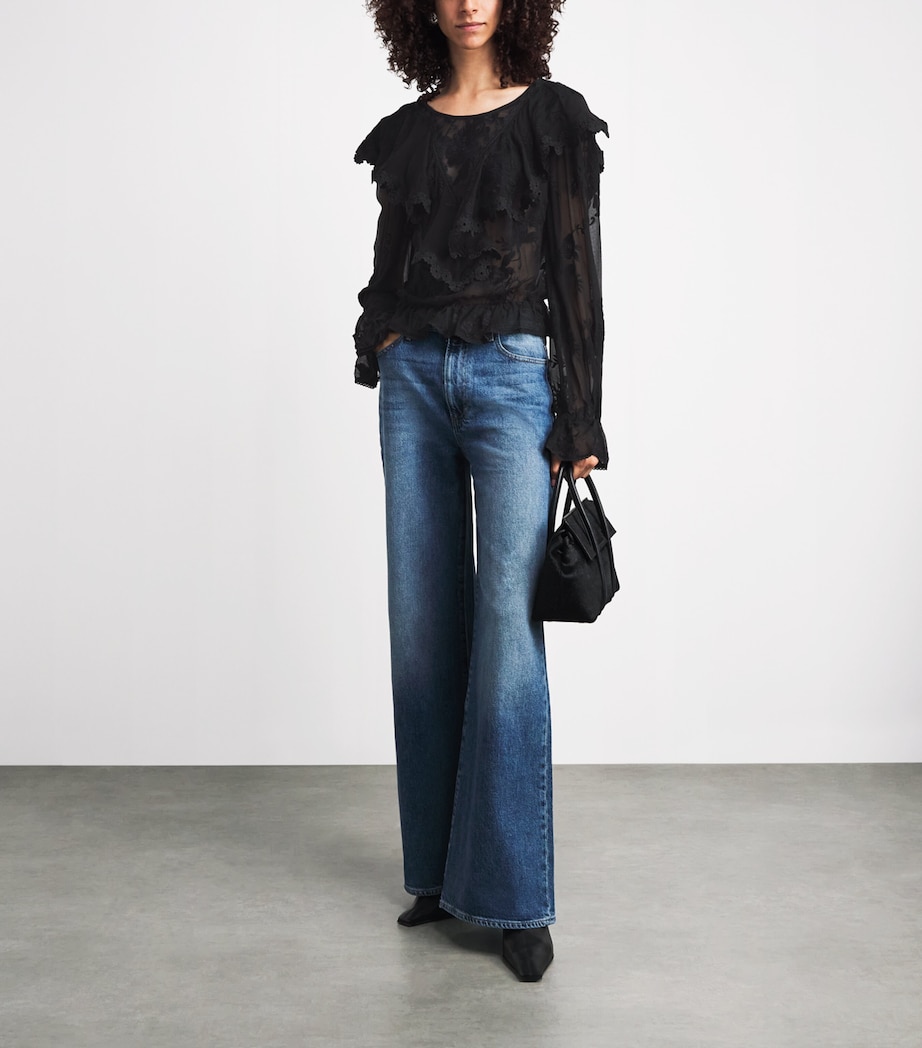 PAIGE Womens Silk Akari Blouse Black Image 2