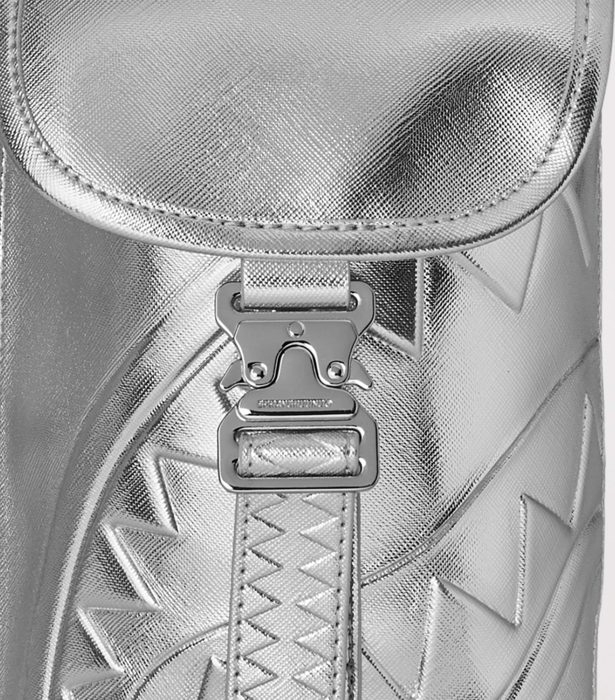 Sprayground Side Drip Flap Backpack Silver Side Drip Image 7