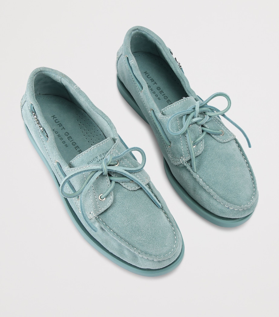 Kurt Geiger London Mens Suede Kurt Boat Shoes Pale Blue Image 4