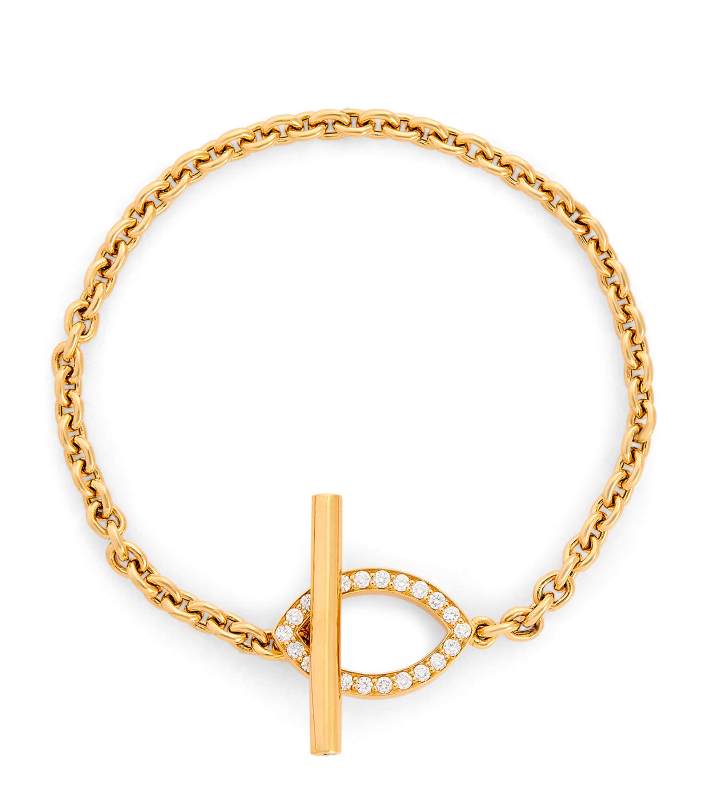 Netali Nissim Yellow Gold And Diamond Fortuna Eye Bracelet In Gold