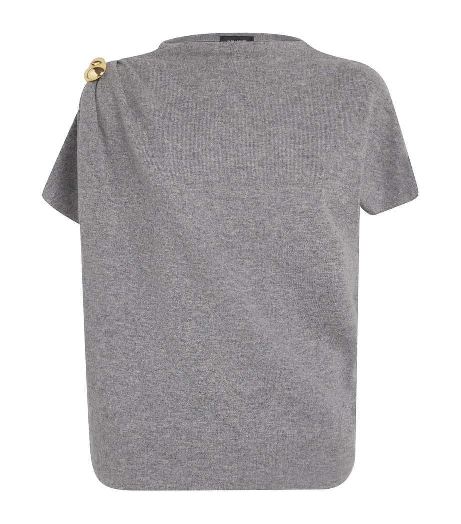 Wool-Silk-Cashmere Brooch-Detail T-Shirt 8132 ROCCIA Image 1