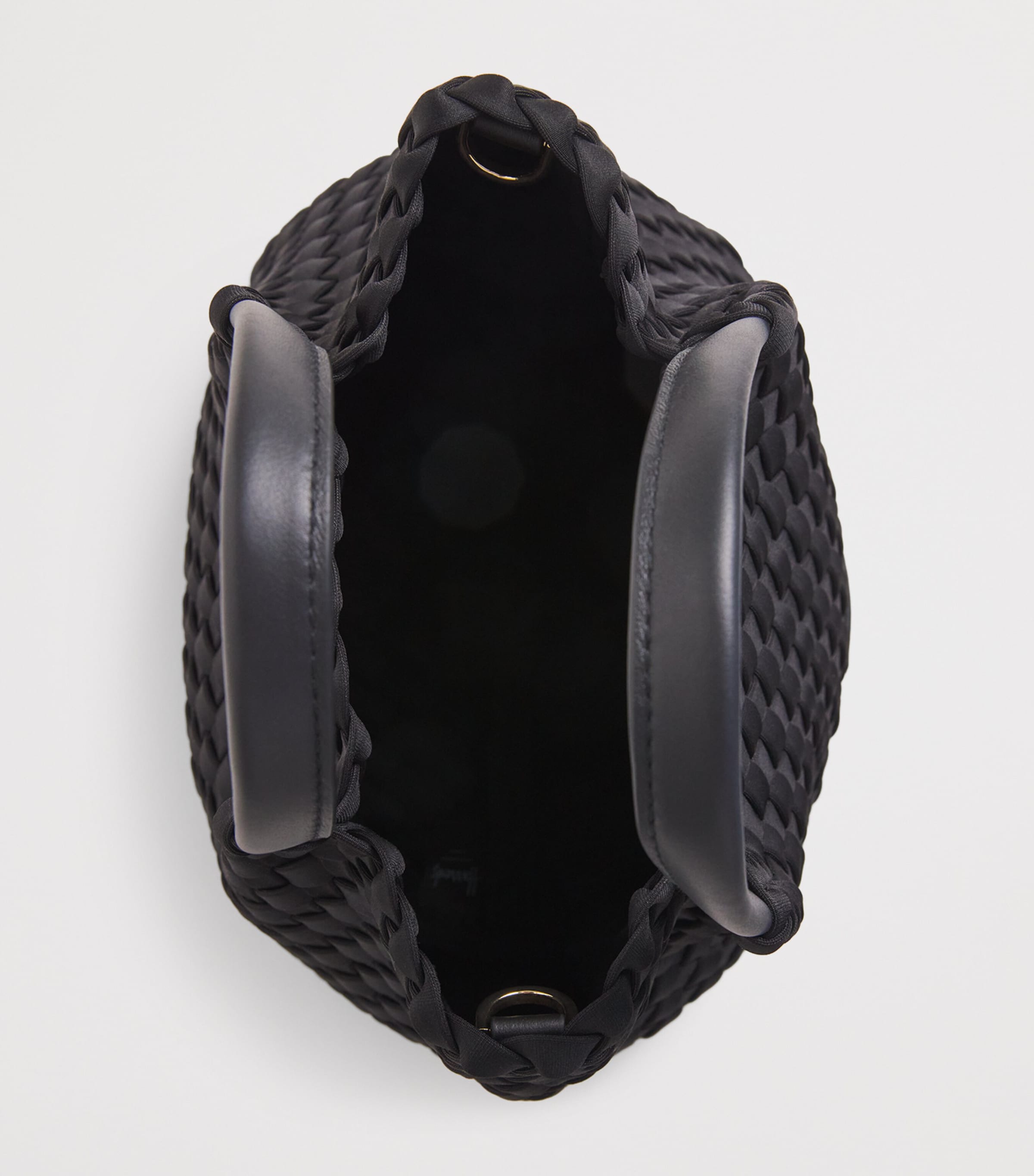 Harrods Mini Neoprene Woven Tote Bag Black Image 5