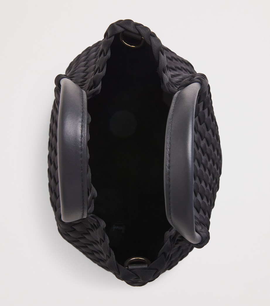 Harrods Mini Neoprene Woven Tote Bag Black Image 5