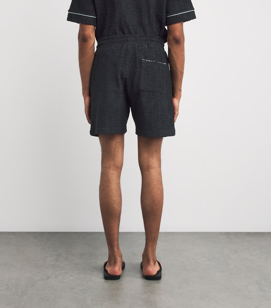 Towelling Monogram Shorts BLACK Image 4