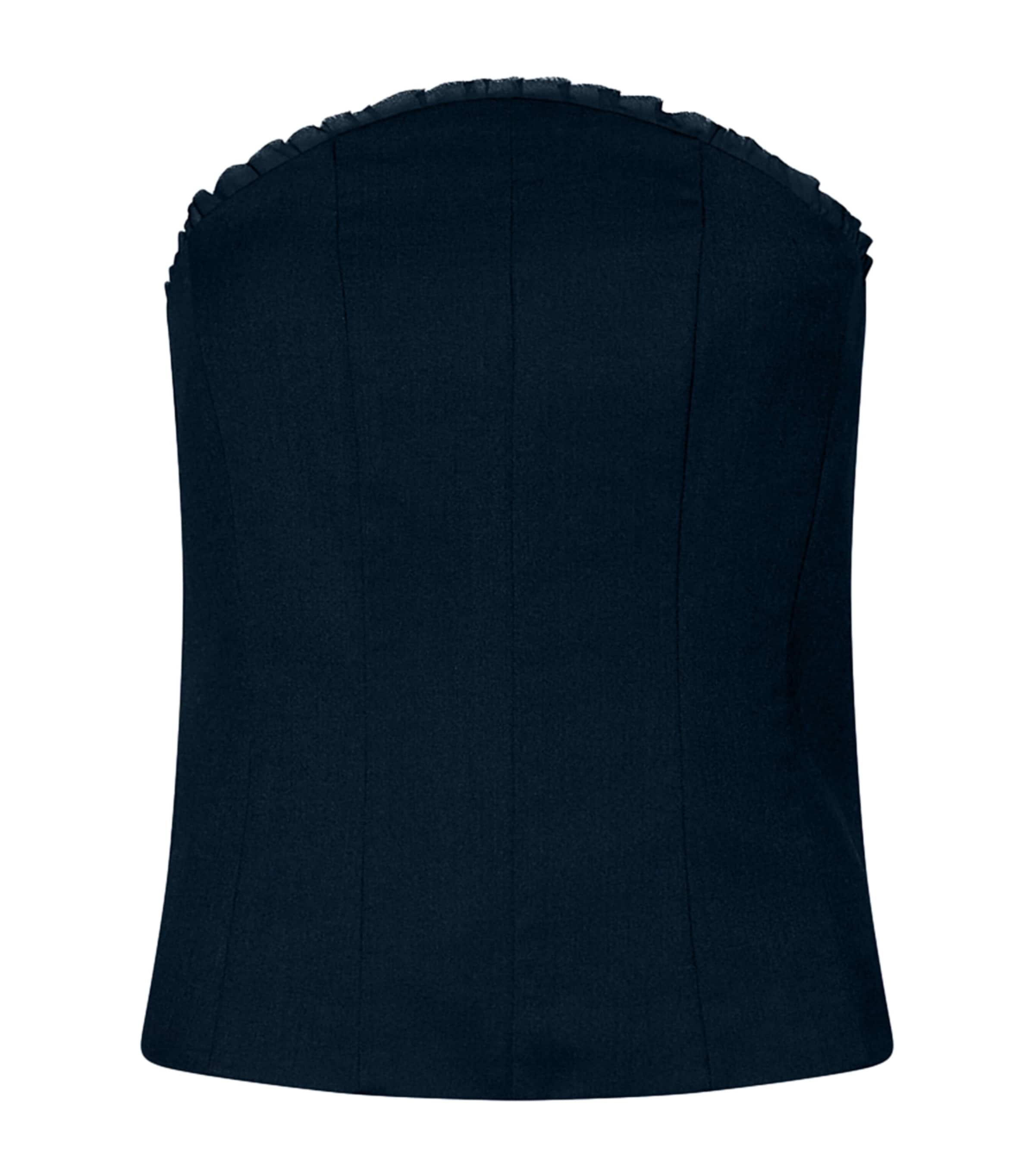 Marella Womens Ruffle-Trim Sleeveless Bustier Navy Image 1