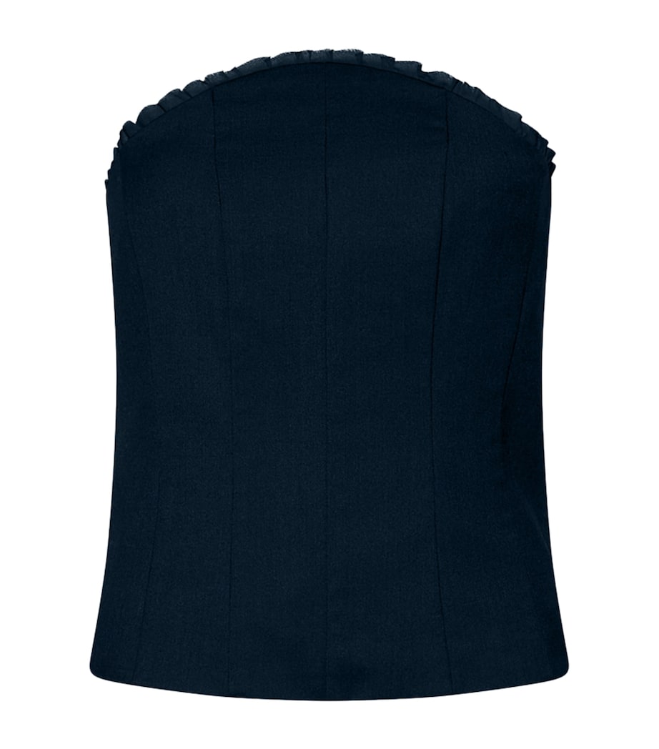 Marella Womens Ruffle-Trim Sleeveless Bustier Navy Image 1